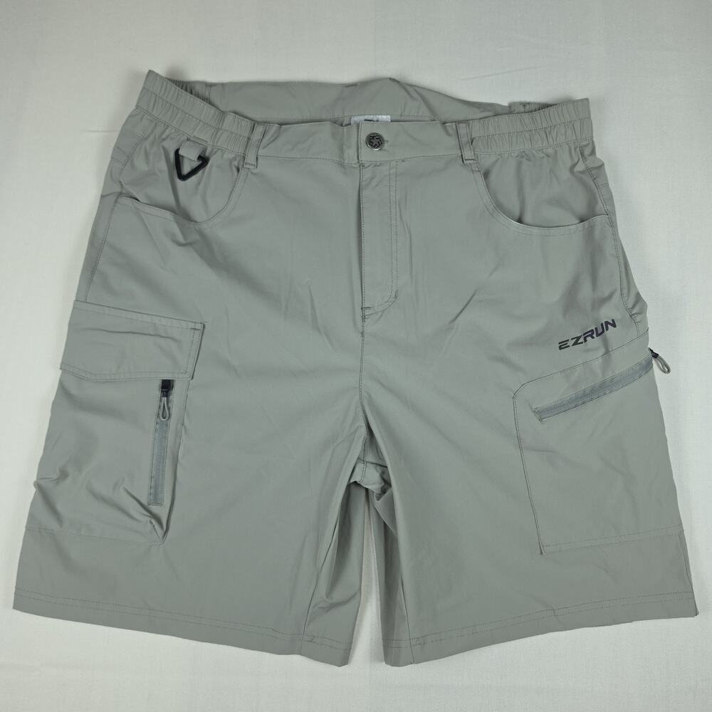 EZRUN Men's Hiking Cargo Shorts Size L Gray Quick Dry Stretch Outdoor Tactical